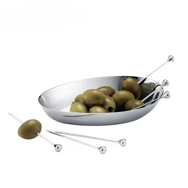 MODERN Nordic Creative Cake Fruit Label Stainless Steel Ins Style Light Luxury Fruit Fork Cocktail Label