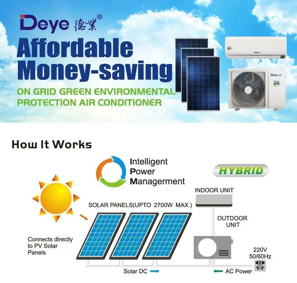 DEYE Solar Powered Air Conditioner 12000BTU Solar Air Conditioner Hybrid ACDC Easy Installation