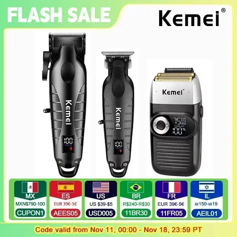 

Машинка для стрижки волос Kemei KM-2293 Km-2290 Km-2026 Новый триммер для волос с ЖК-дисплеем Электробритва Мужские машинки для стрижки волос для салона мужчин