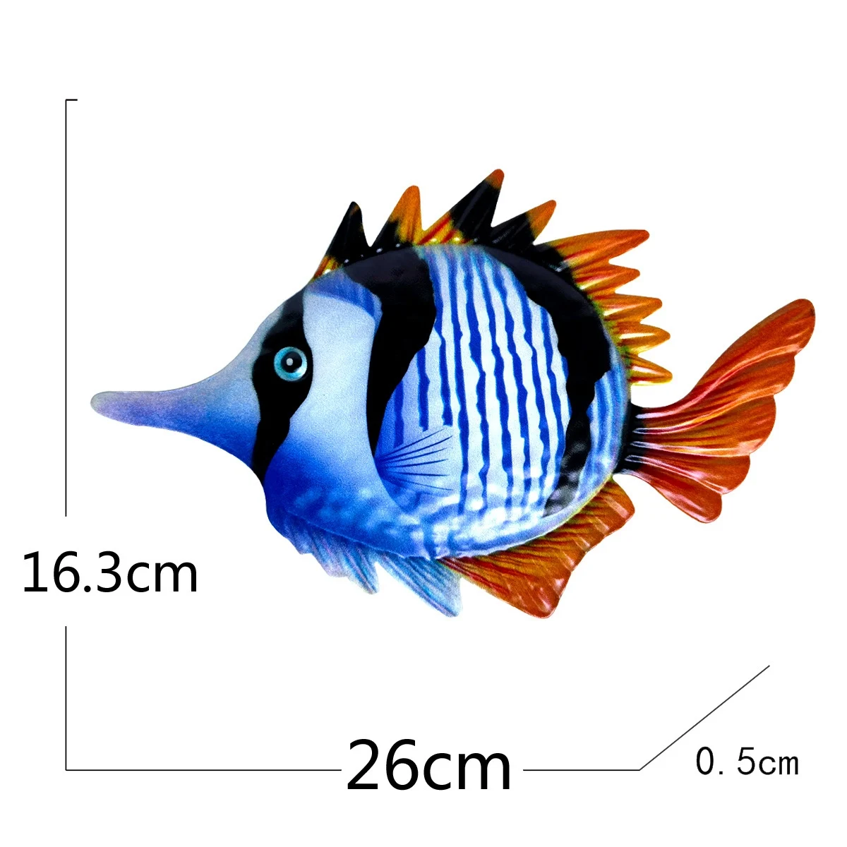 VEHO-4Pcs Metal Fish Garden Crafts Wall Decor Iron Art Office Porch Bedroom Balcony Hanging Ornaments Indoor Outdoor Decor