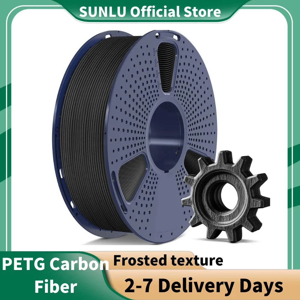 

SUNLU PETG Carbon Fiber 1KG High-Strength 3D Printer Filament 1.75mm,10% Short Fiber for Matte Finish,No Clog