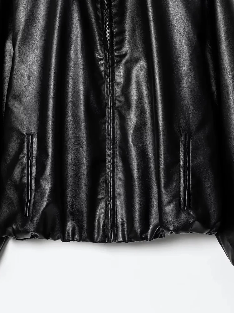 Женское новое пальто-бомбер, свободная кожаная куртка-пилот, кожаная куртка из искусственной кожи, пальто для женщин, винтажное