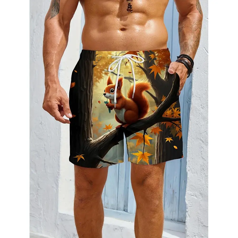 

1pcs Men's Short swim trunks2026 Summer 3D Printed Short sleeve Quick drying Polyester running Breathable man pants