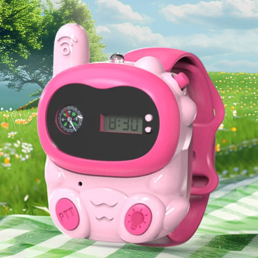 Radio Interphone Kids Mini Walkie-Talkie Cartoon Geen straling Kinderwalkie-Talkie met klok en kompas Transceiver