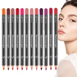 12pcs Matte Lip Liner set Nude Creamy Silky Lip Liner Lasting Waterproof Lip Plumper Pen Matte Nude Contour Lipliner Pencil