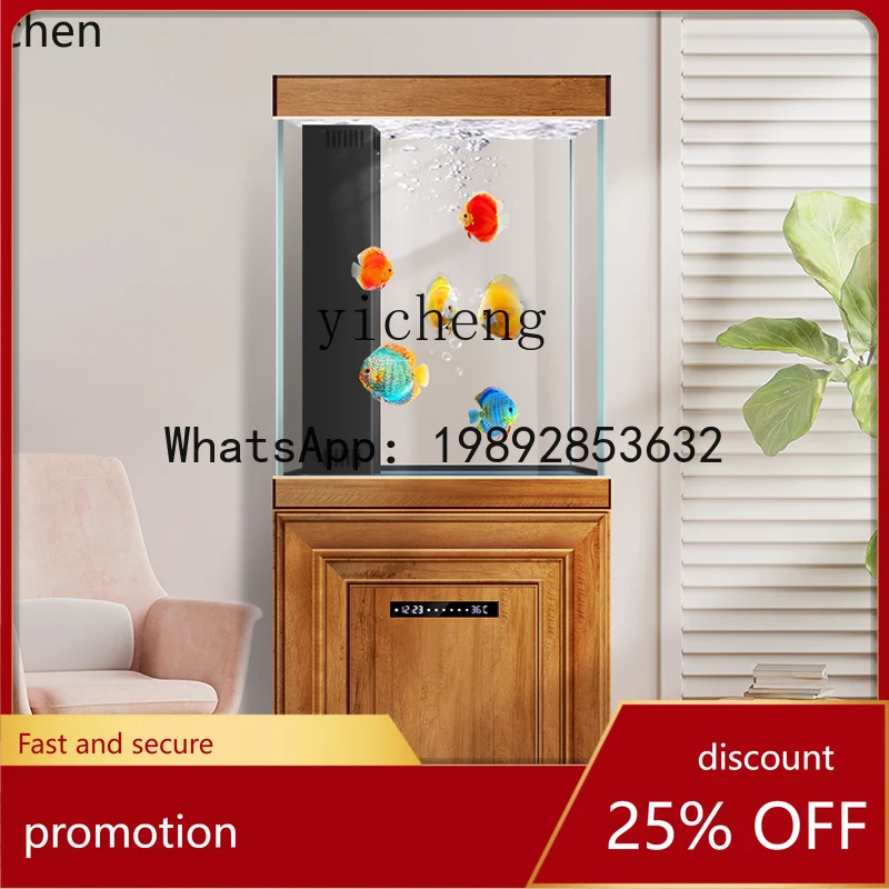 

Маленький вертикальный аквариум YFY для дома с нижним фильтром, безводный, из стекла, экологичный.