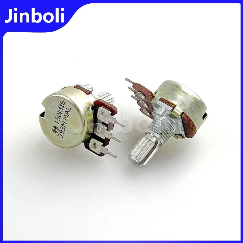 1PCS 16 Type 150KΩB 3Pins Single Speaker Fever Power Amplifier Audio High And Low Volume Potentiometer B150K Flower Shaft 15mm
