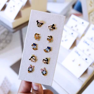 Cute little store tiger with zircon earrings