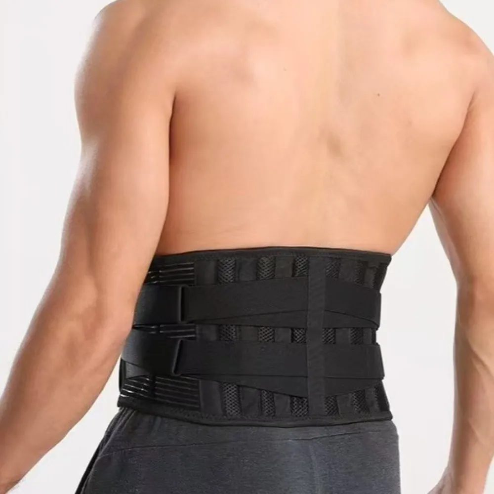 

Adjustable Breathable Waist Braces 16-hole Mesh 6 Stays Brace Support Belt Anti-skid Double Pull Waist Trainer Sports Protective
