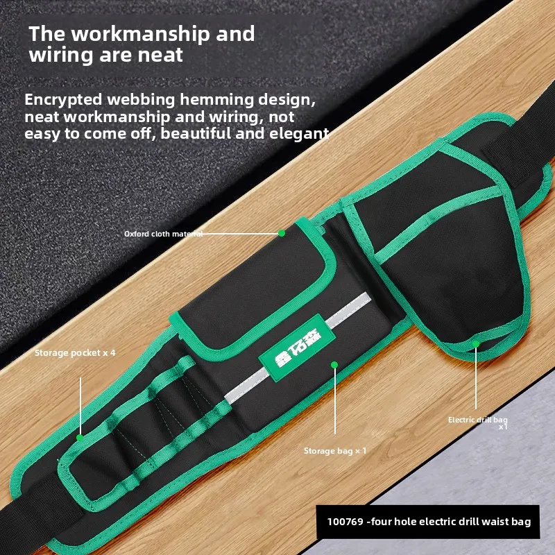 Multifunctional Tool Bag Electrician Maintenance Electrician Bag Handheld Tool Bag Waterproof Oxford Cloth Tool Waist Bag
