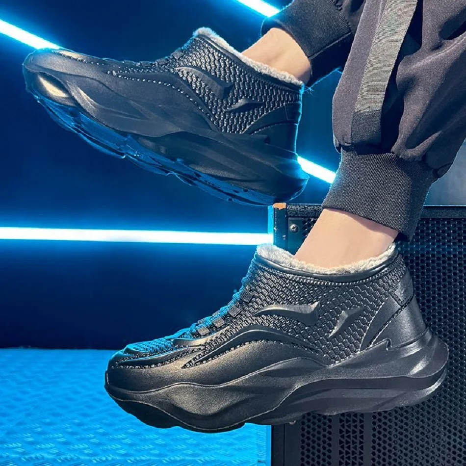 남성용 아웃도어 패션 스포츠 스노우 부츠 아늑한 EVA 경량 캐주얼 신발 겨울 따뜻한 플러시 미끄럼 방지 코튼 신발 크리스마스 선물