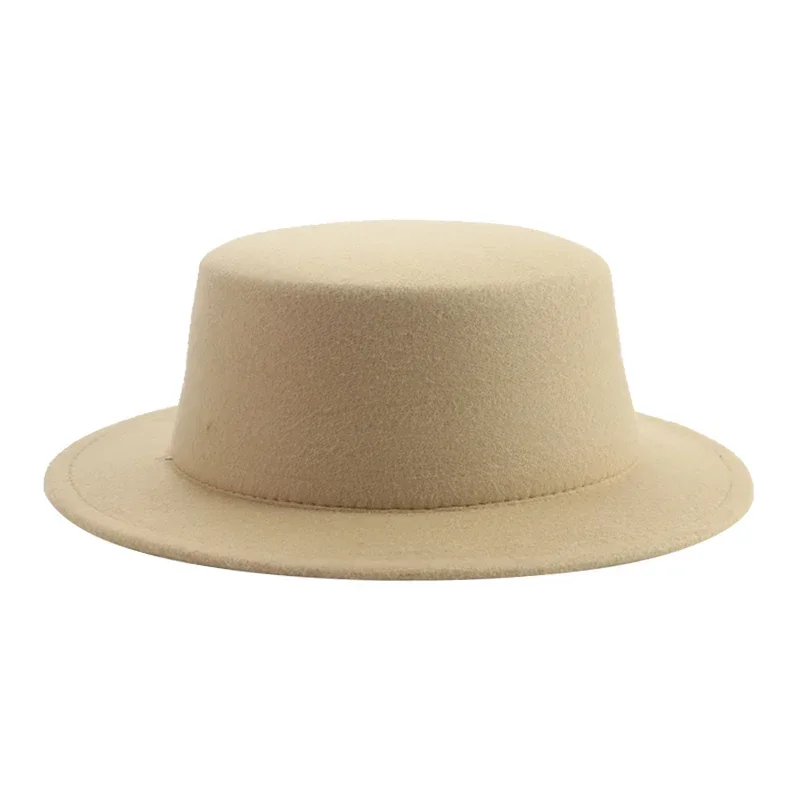 Hats for Women Fedoras Flat Top Kids Adults Child Felted Hat Solid Casual Vintage Formal Men Women Camel Black Parent Kids Hats