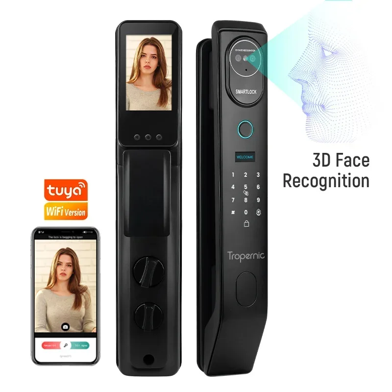 New Arrival Smart Door Lock Fingerprint Digital Wifi Lock smart lock with camera Monitor Send Photo To phone