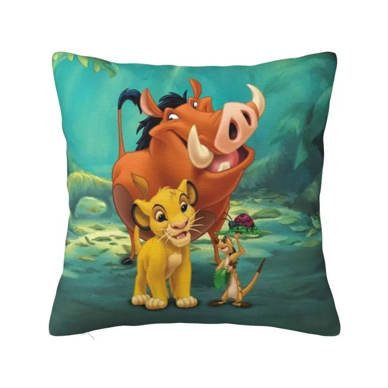 

Luxury Lion King Simba Cushion Cover 40x40cm Soft Throw Pillow Case for Car Square Pillowcase Bedroom Decoration