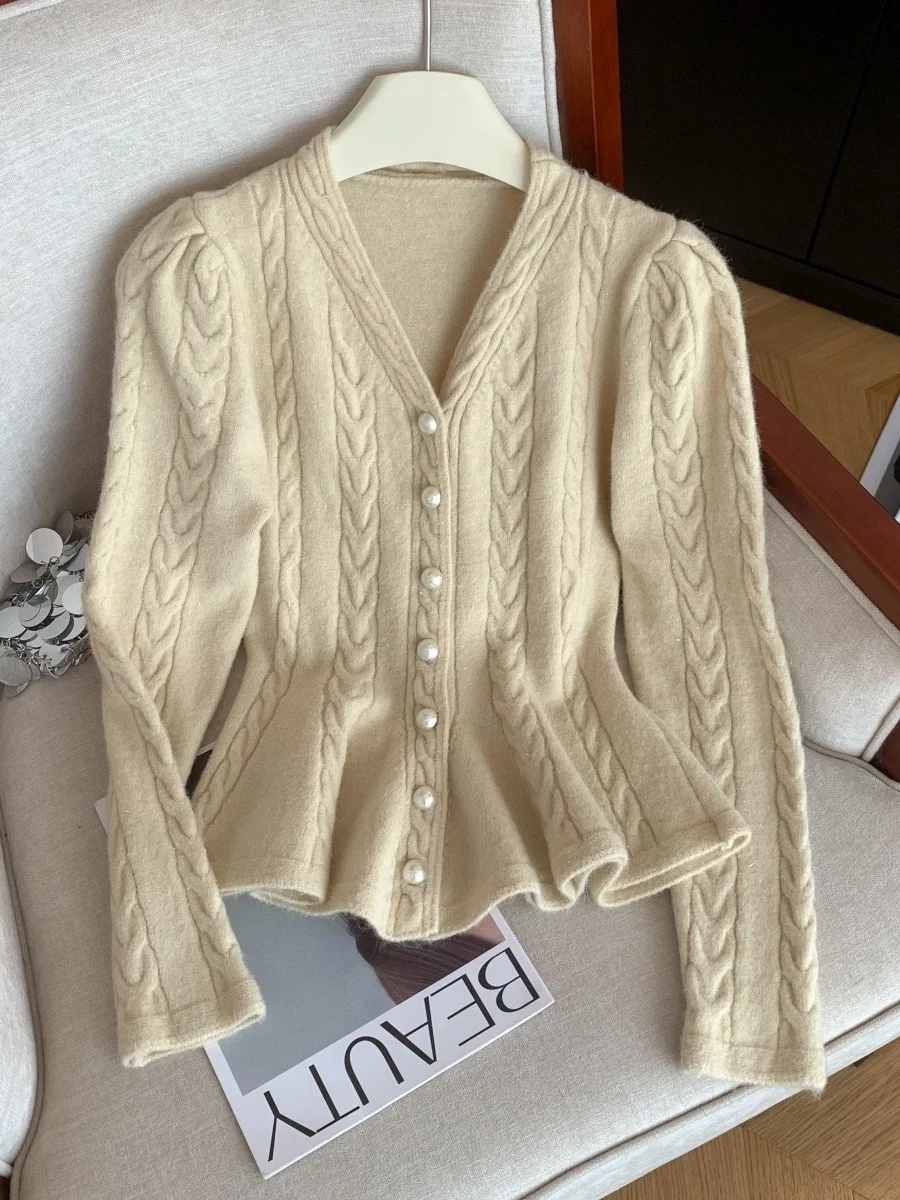 

Облегающий вязаный свитер с v-образным вырезом, женский модный кардиган с поясом на талии, утягивающий кардиган, длинный све, зимнее тепло