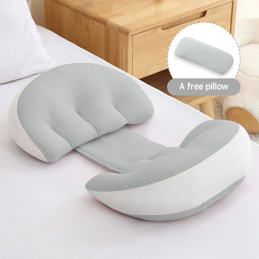 

Pregnancy Pillow with Free Auxiliary Pillow Cotton Waist Support Pillow for Pregnant Women Full Body Sleeping Pillow