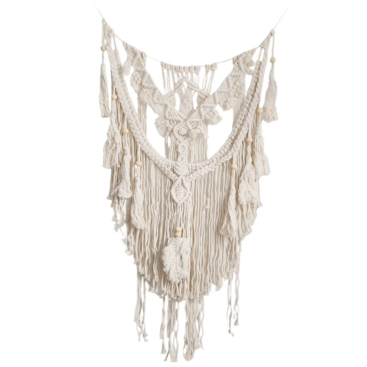 A53TT Nordic Bohemian Macrame Wall Hanging Tapestry Hand-Wovening Tassel Home Wall Decor Large Tapestry