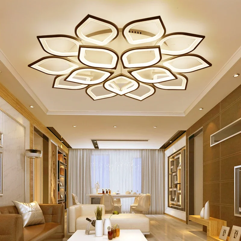 Nordic Light Luxury Led Ceiling Lamp For Aisle Dining Room Acrylic Multiple Heads Petal Lampshade Suitable Bedroom Furniture