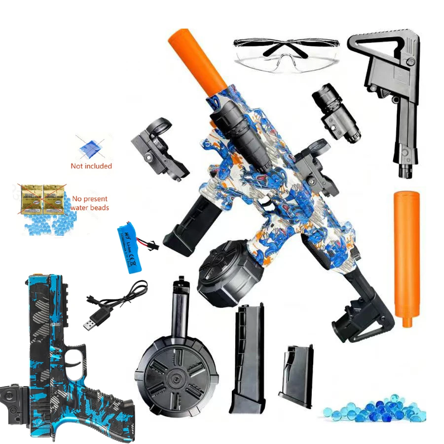 مجموعة Carbine G17 مع بطارية 3.7 فولت يمكن أن تطلق رصاصات هيدروجيل 7-8 مم، هدية رأس السنة الجديدة للأولاد، نموذج اللعبة #4