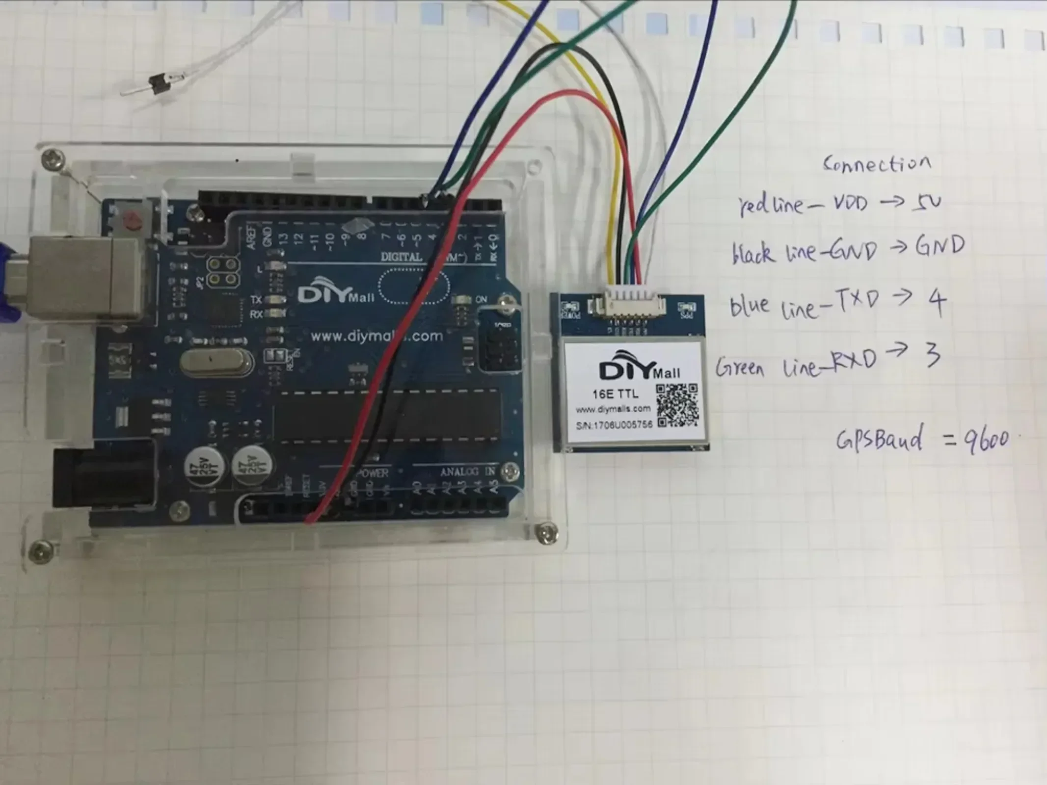 Modulo GPS VK16E G28U7FTTL con chip SIRF3 e antenna ceramica Velocità di trasmissione 9600 per il monitoraggio dell'auto Arduino