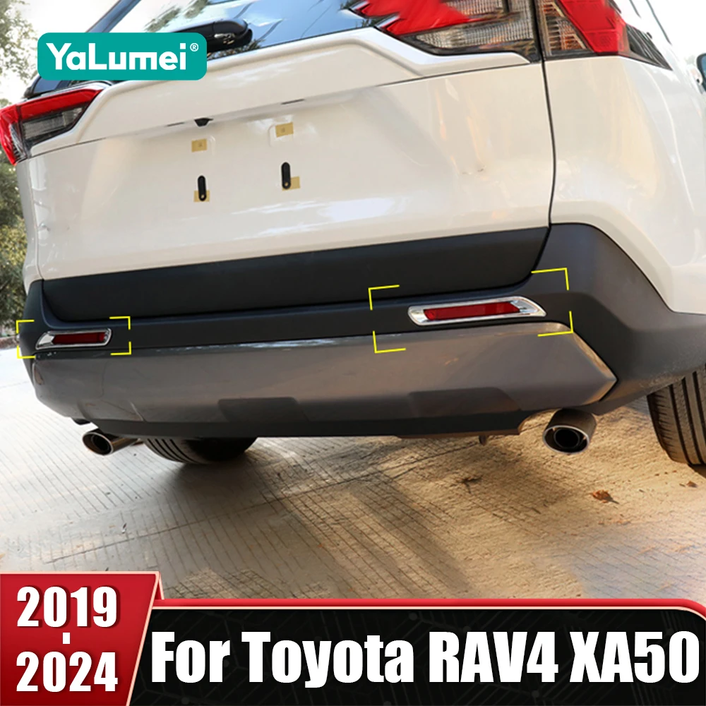 

Rear Fog Light Frame Bumper Protective Cover Trim Stickers For Toyota RAV4 XA50 2019 2020 2021 2022 2023 2024 Car Accessories