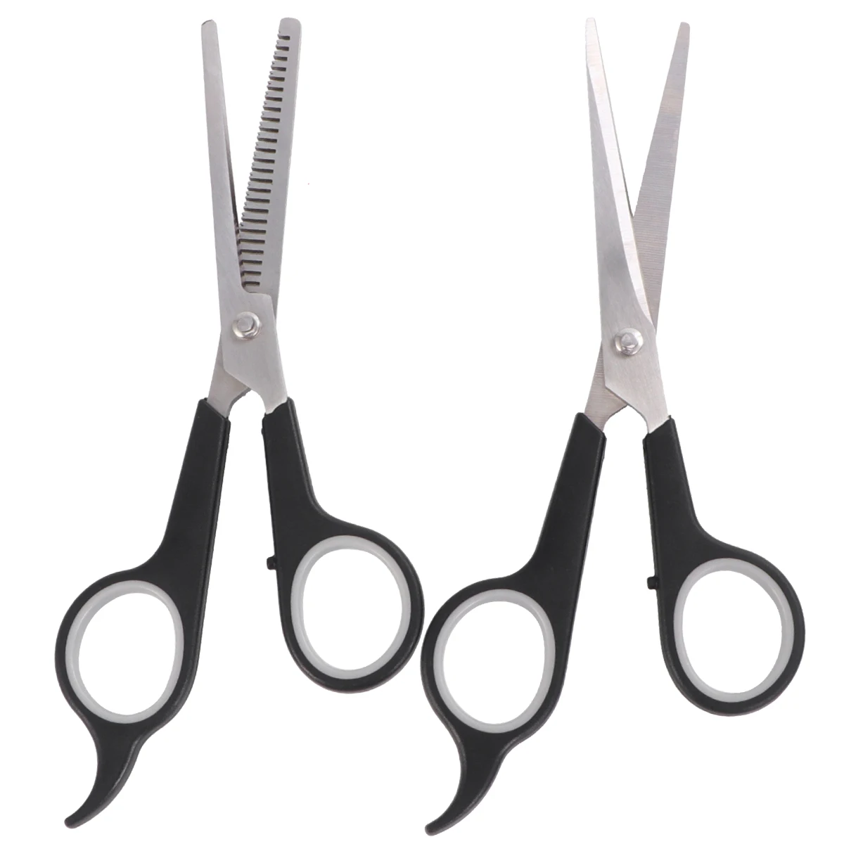 

2pcs Grooming Scissors Set Stainless Steel Scissors For Pet Sharp Thinning Cutting Tools For Dog Cat Pets Black