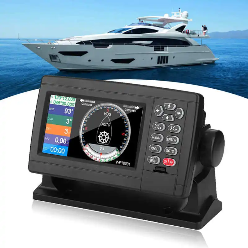 5in Marine Satellite GPS Navigator Color LCD Display XF-520 Dual-Mode Positioning Boat Chart Plotter stainless