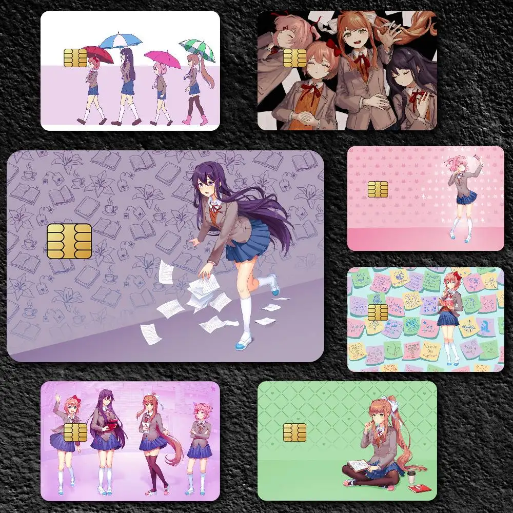 D-Doki D-Doki L-Literature C-Club Credit Card Skin Stickers for Bank Card Bus Metro Card Sticker Waterproof Gift