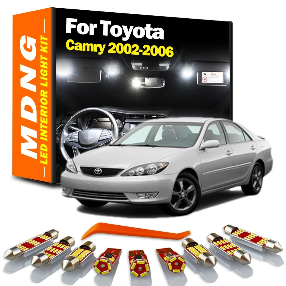 MDNG 11Pcs LED Interior Light Kit For Toyota Camry 2002 2003 2004 2005 2006 Canbus Car Bulb Dome Map Reading License Plate Lamp