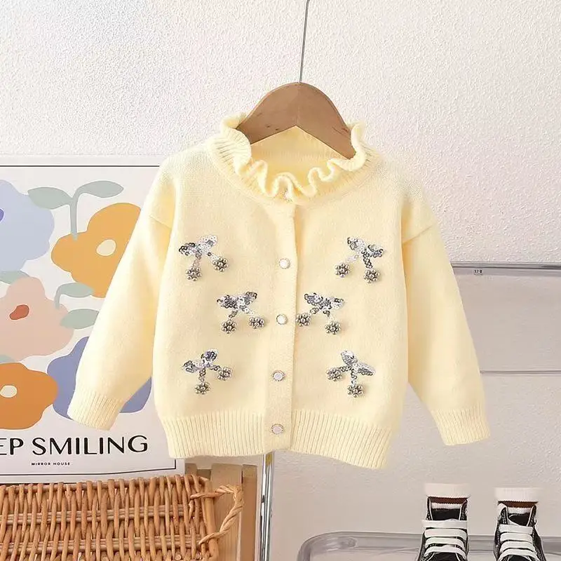 

Girls' Knitted Cardigan Autumn Wear Arrivals Stylish Young Girls' Autumn Collection Korean Style Children's Cardigan Knitwear