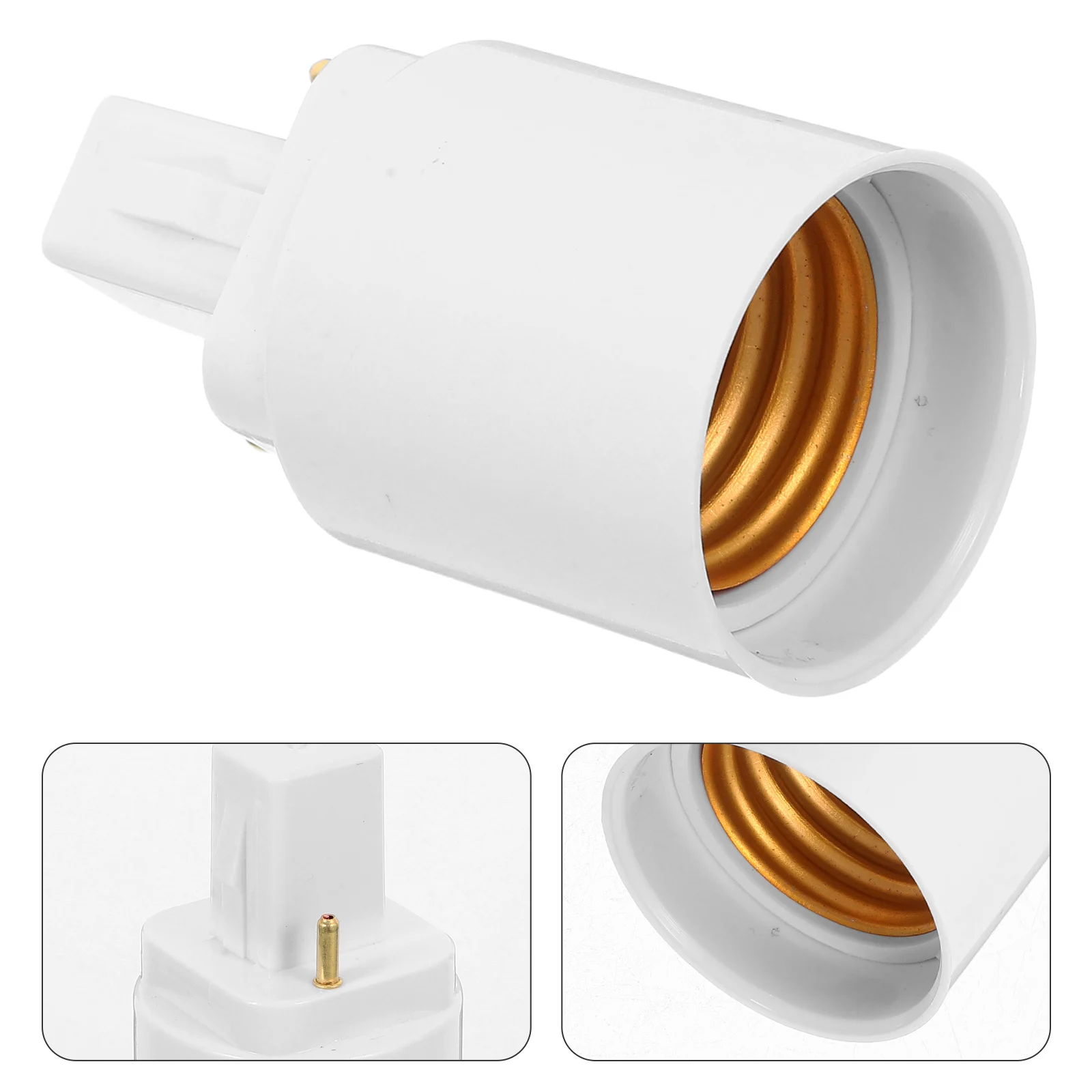 

G24d to E27 2pin Light Socket Adapter Durable Copper Conductive Sheet Bulb Base Converter for Home Office LED Energy Saving