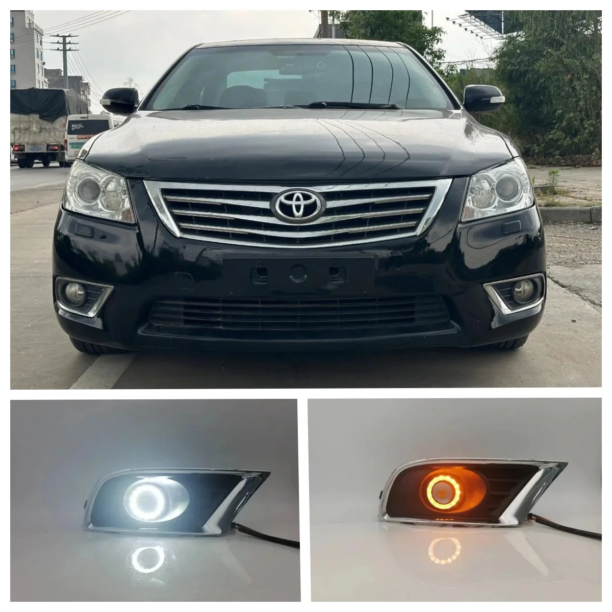 

LED Fog Lights Assembly For Toyota Camry 2009 2010 2011 Front Bumper Fog lamp Replacement Angel Eye Daylight Accessories DRL Kit