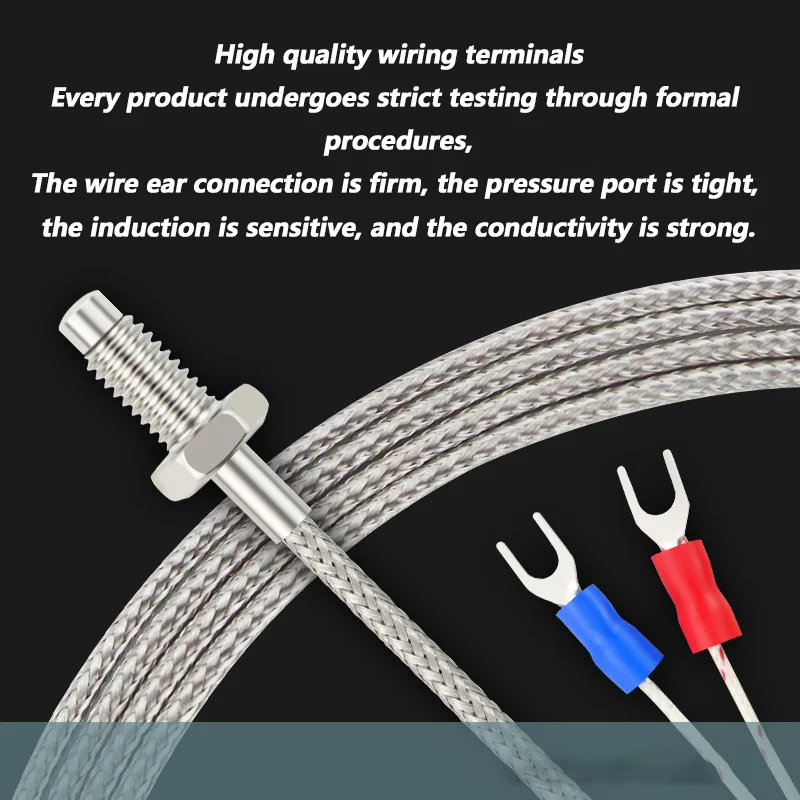 Thermocouple Thread M6 Screw Type K 1/2/3/4/5m Probe Sensor Temperature Sensor 0-400°C Temperature Controller
