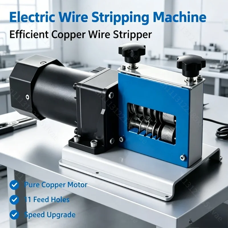 Small Porous Electric Wire Stripping Machine, Pure Copper Motor High‑Efficiency Cable Peeler for Electrician Fast Wiring Process