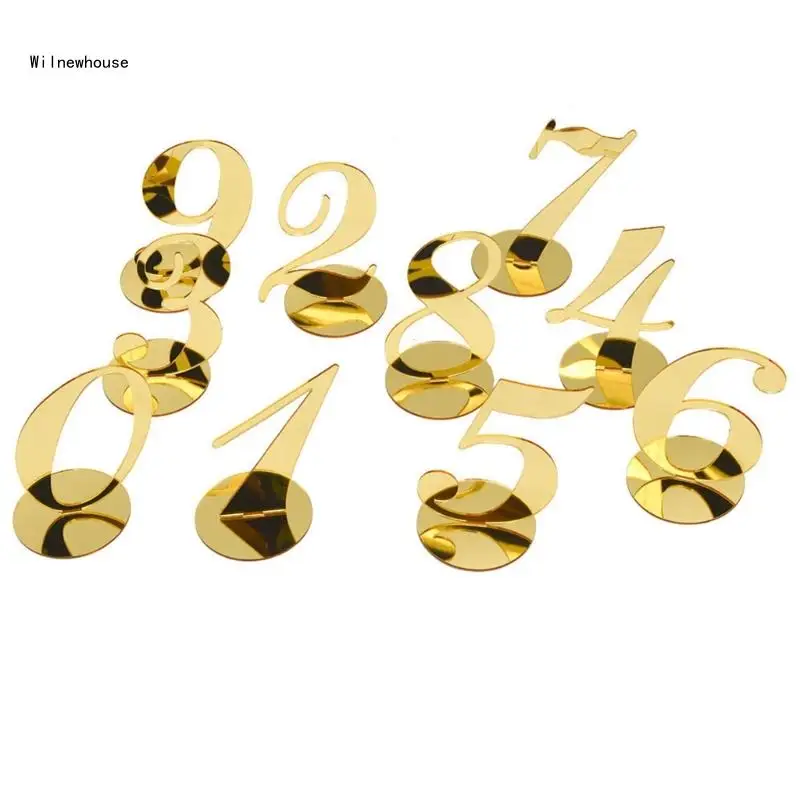 

10pcs Wedding Table Numbers Display Signs with Base for Wedding Reception Party Dropship