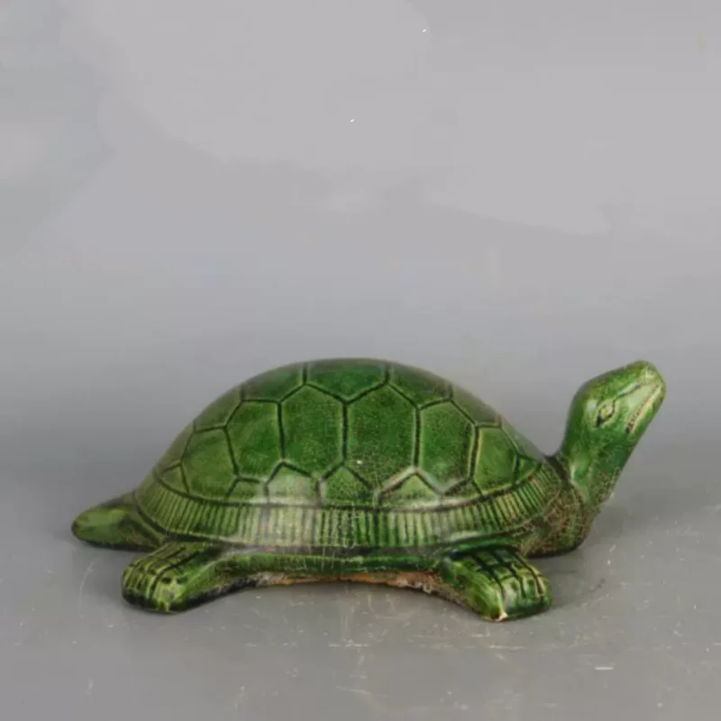  Vintage Tang Sancai Mythical Tortoise Statue - Traditional Chinese style Ceramic Figurine, Desktop Decor & Collectible