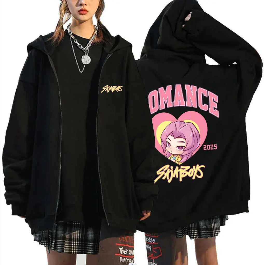 

Kpop Demon Hunters Zipper Hoodie Cute Kawaii Saja Boys Print Zip Up Hoodies Men Women Fashion Cartoon Trend Oversized Streetwear