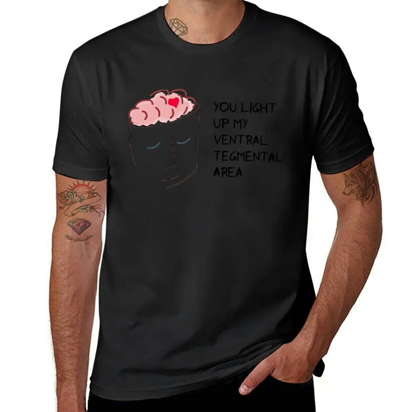 You Light Up My Ventral Tegmental Area - Funny Brain Neuron Biology Science T-Shirt anime stuff custom shirt Men's t shirts