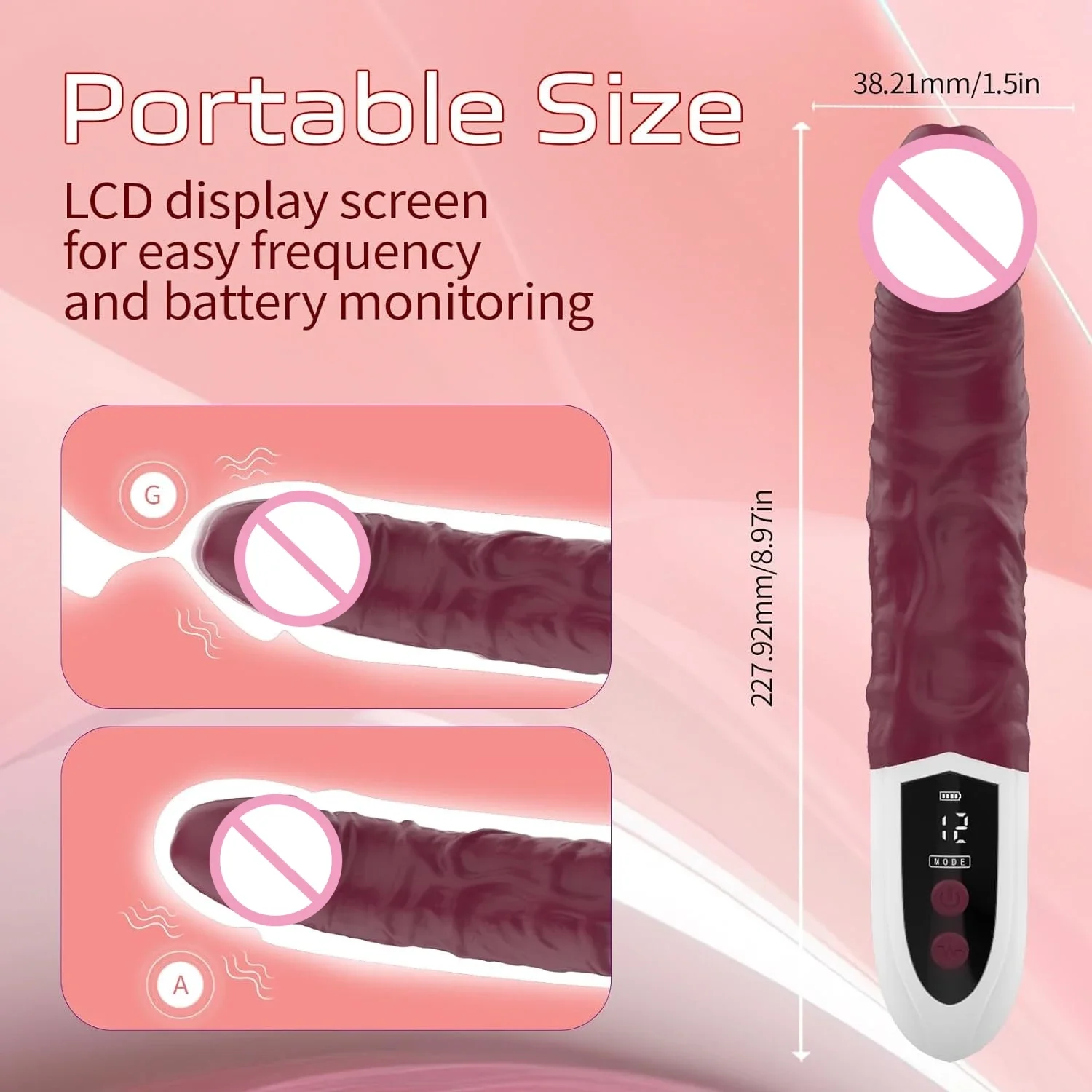 Realistic Dildo Vibrator For Women LCD Display G-Spot 12 Frequency Powerful Clit Stimulation Massager Sex toys For Adults Female