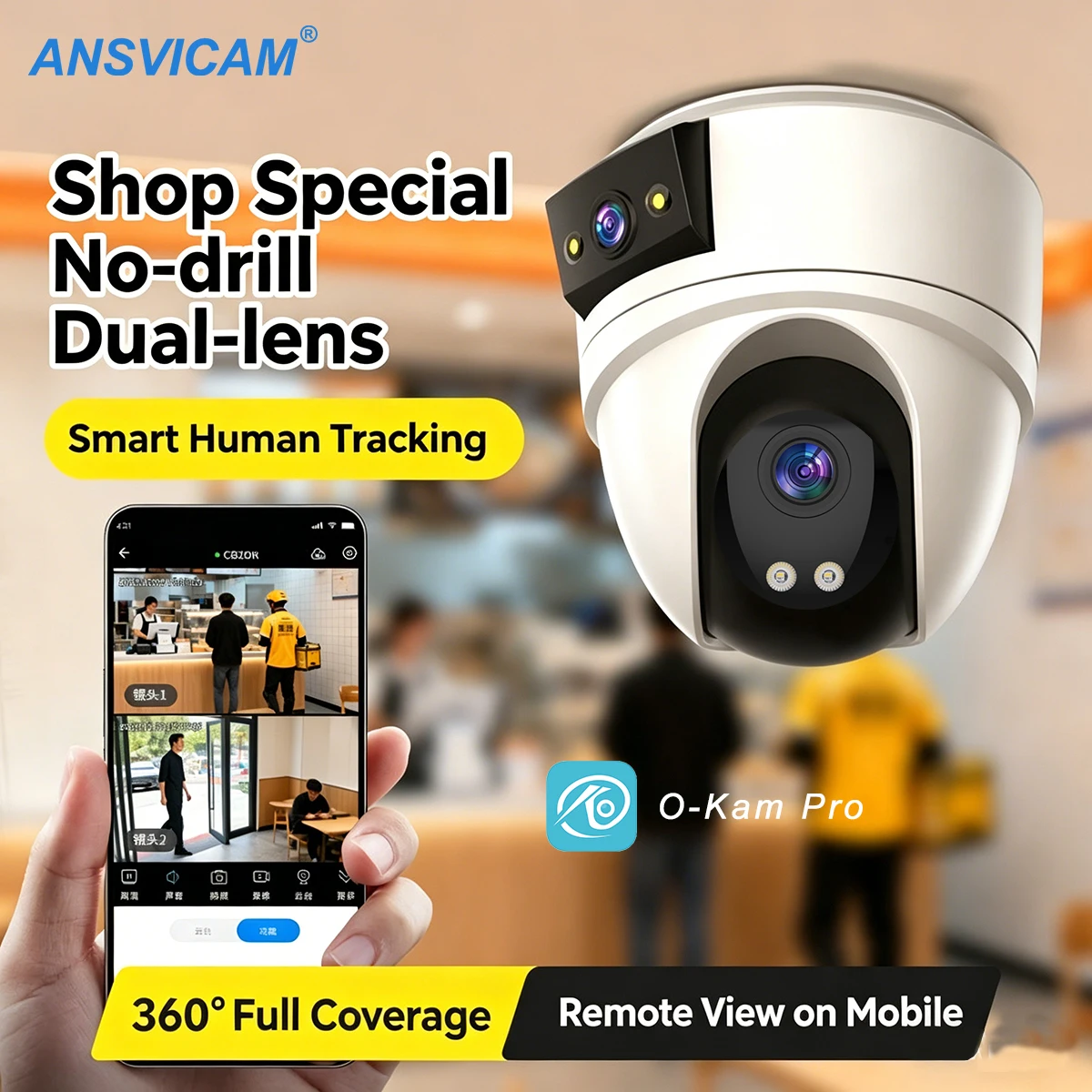 4K 10MP Dual Lens WiFi IP Camera 360° PTZ Security Camera with Night Vision Human Detection Home CCTV Baby Monitor
