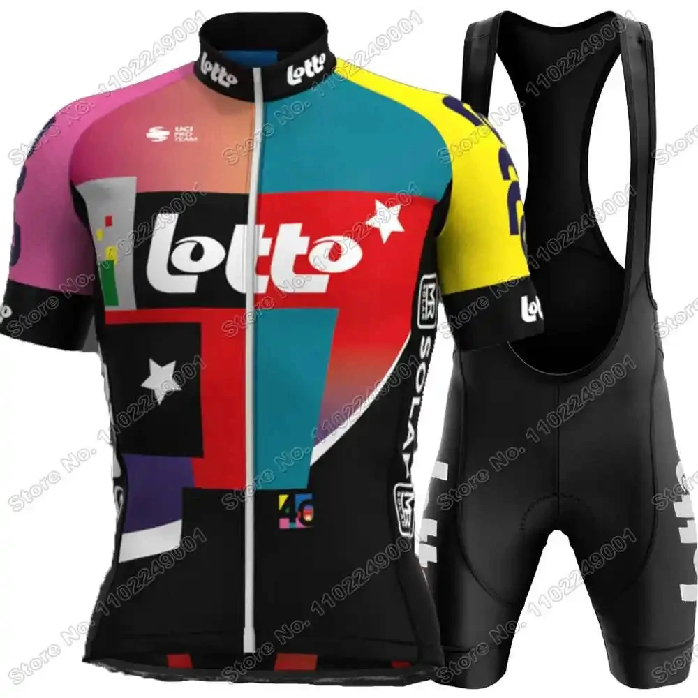 

2025 Pro Team Cycling Jersey Set Belgium Cycling Clothing Men's Short Sleeve Kit Road Bike Shirts Suit Bicycle Bib Shorts