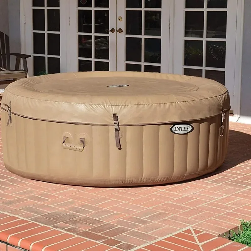 28426 4-Person PureSpa Portable Bubble Massage Spa Hot Tub Set with Deluxe Energy Efficient Cover