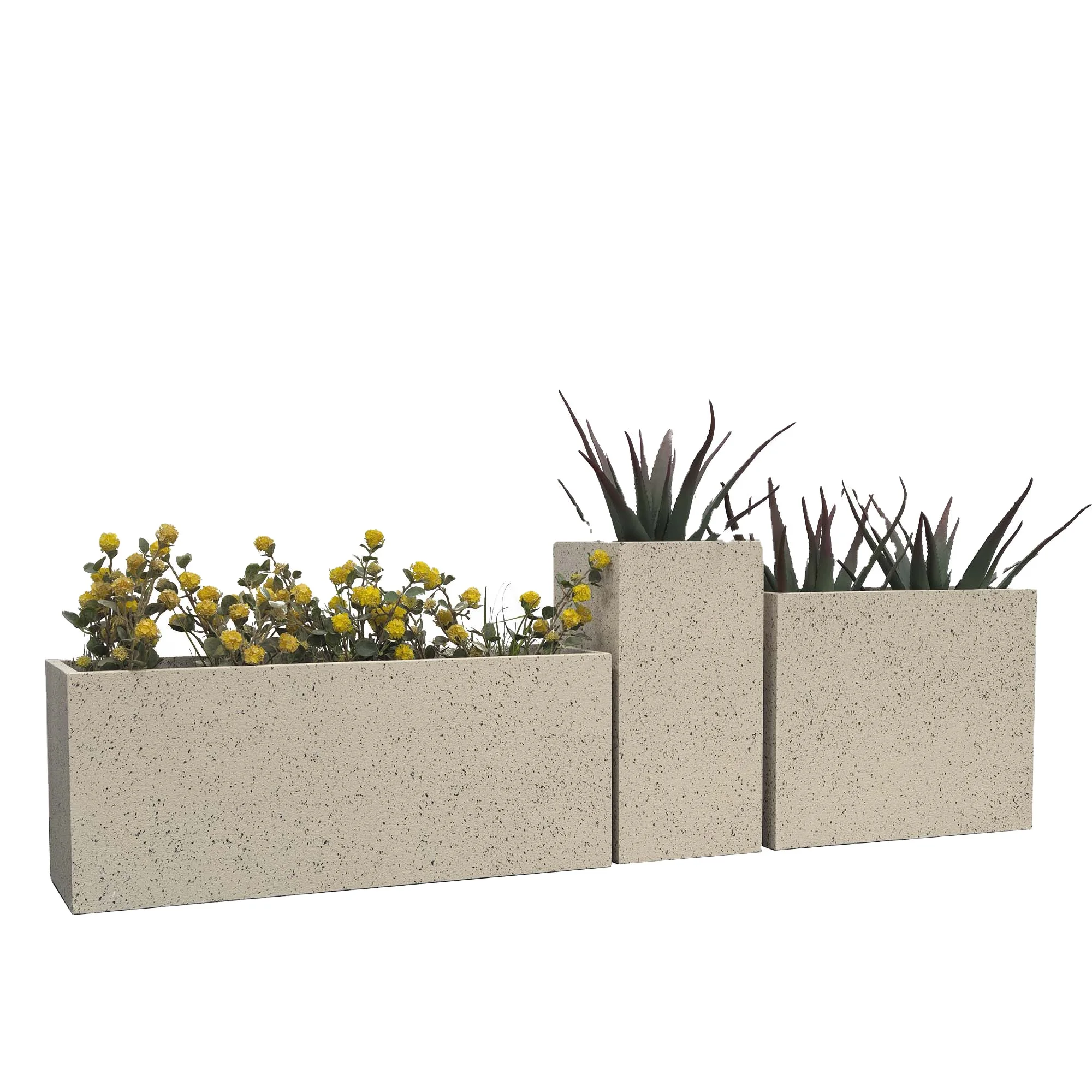 

White powder coating mini flower pot square flower pot outdoor activity room storefront