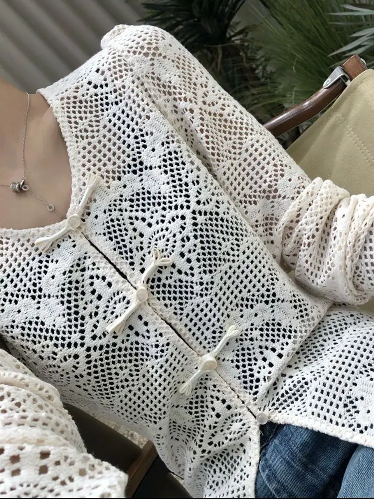 Nuovo stile cinese pizzo scollo a V Top per le donne 2025 inizio autunno nuovi Blusas Mujer Y2k di media lunghezza Split scava fuori camicette vestito