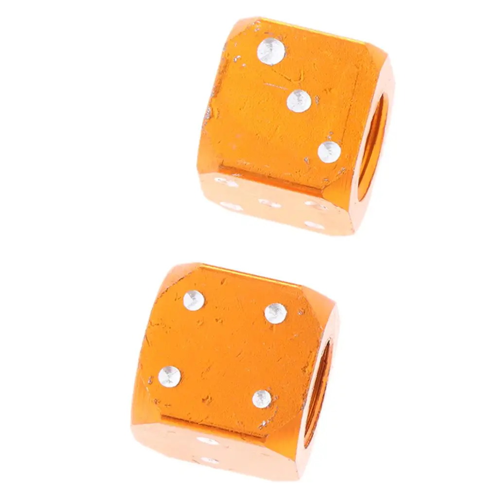 2 Pieces Orange Tire/Wheel Air Stem Caps for Motorcycle-Bike