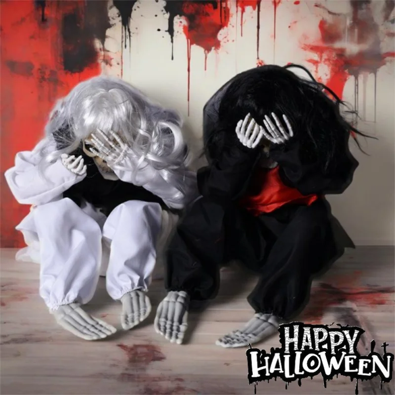 

Жуткий прыжок, пугающий розыгрыш, поддельный плачущий призрак, Хэллоуин, дом с привидениями, побег, комната, забавный реквизит, скелет, розыгрышник, ночь, развлечение