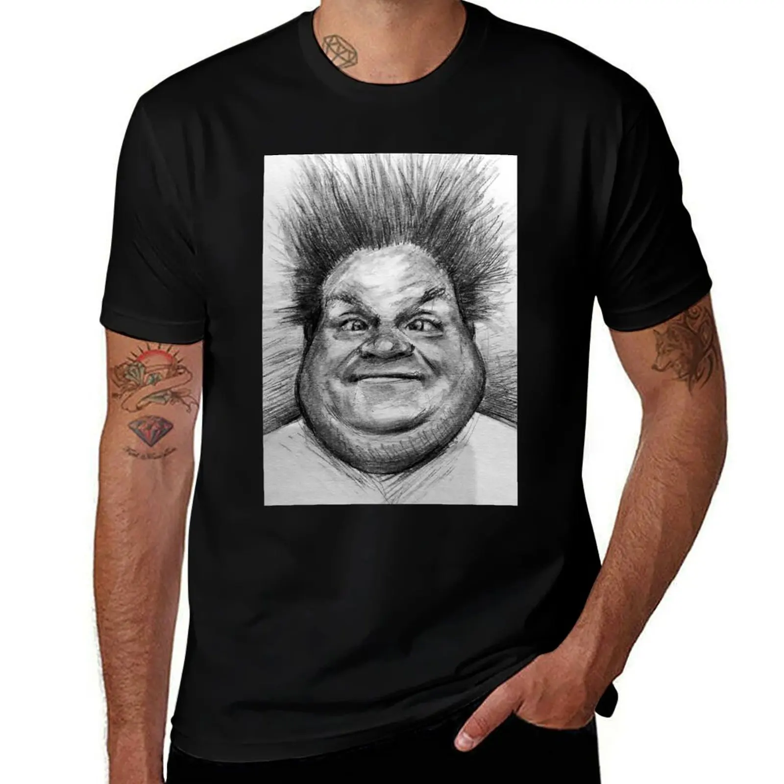 

Chris Farley Portrait Sketch T-Shirt oversizeds anime shirt cheap stuff Luxury man oversized t shirt men