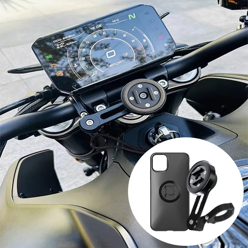 Motorcycle Handlebar Fixed Mobile Phone Holder Shock Absorber Quick Locking Bracket For IPhone 7 8 11 12 13 14 15 Pro Max