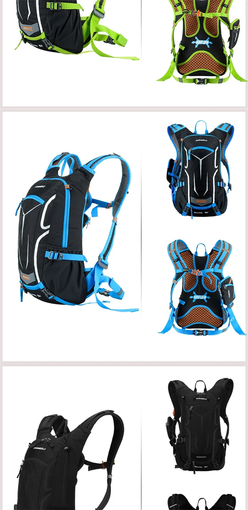 Anmeilu Outdoor-Laufrucksack, Fahrradrucksack, Camping, Wandern, Trekking, wasserdichte Sportrucksäcke, Unisex, Klettern, Reisetasche – Detail 9