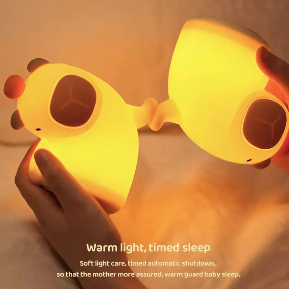 USB ricaricabile Capybara Night Light Capybara Shape Eye Protection cavia Night Light Soft Light 3D Capybara lampada in Silicone